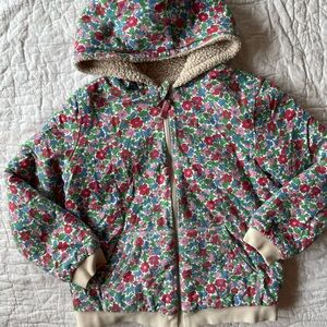 Mini Boden Pink and Green Floral Jacket